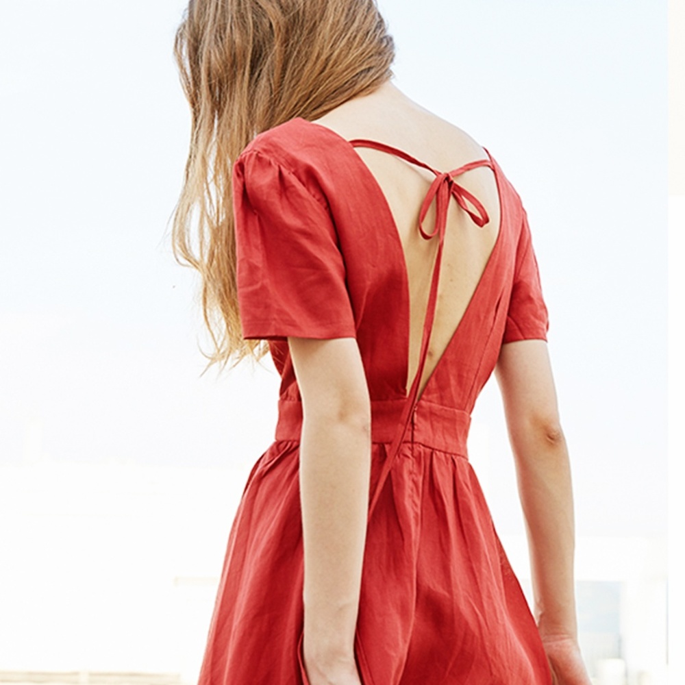 Vintage Linen Midi Dress